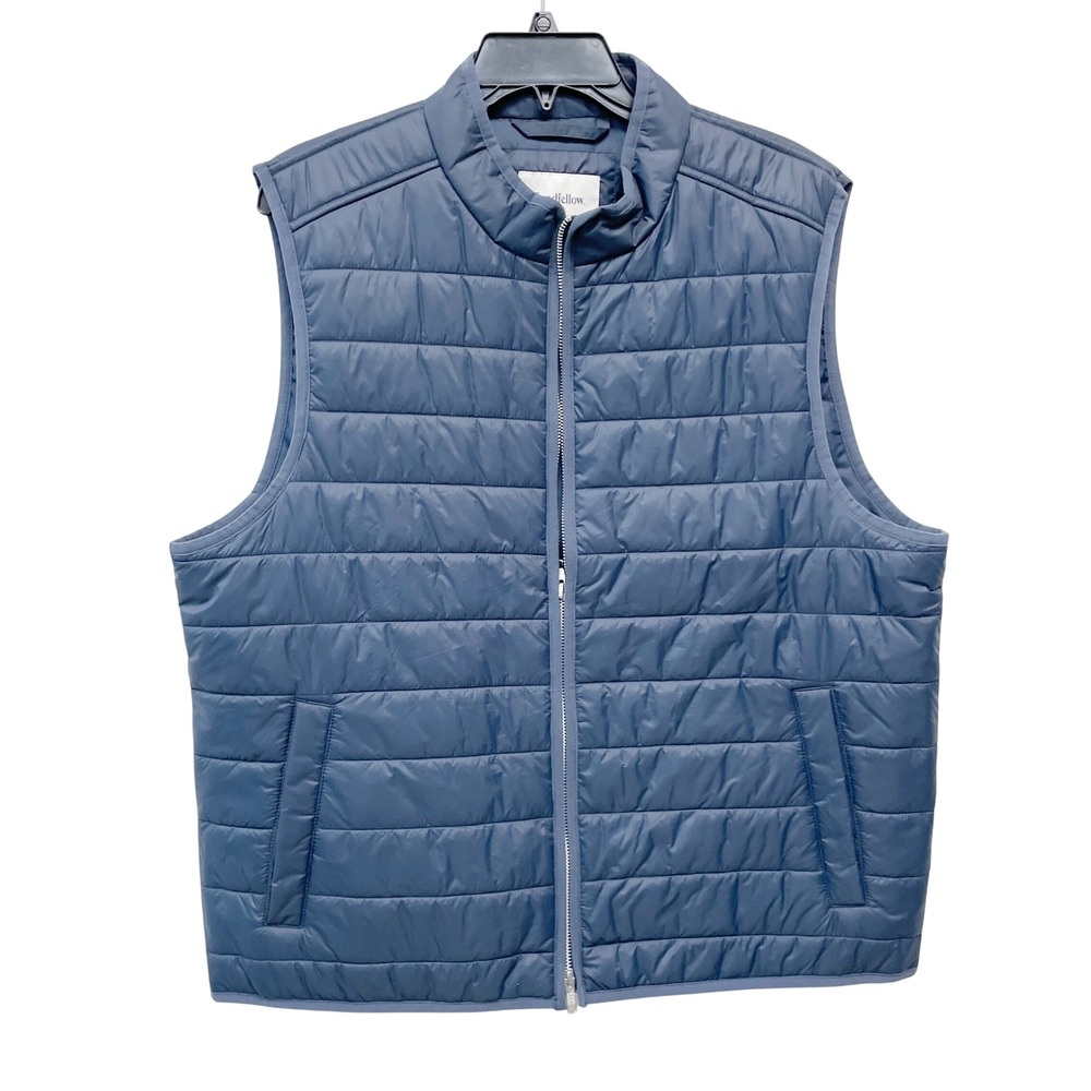 Goodfellow & Co Men's Navy Blue Quilted Puffer Full Zip Vest Size L